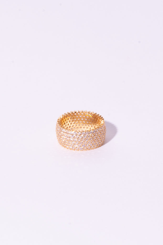 Gold Thick Diamond Band Ring
