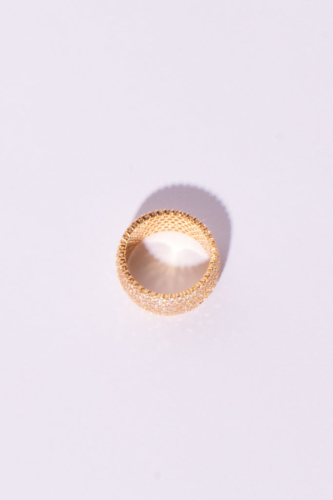 Gold Thick Diamond Band Ring